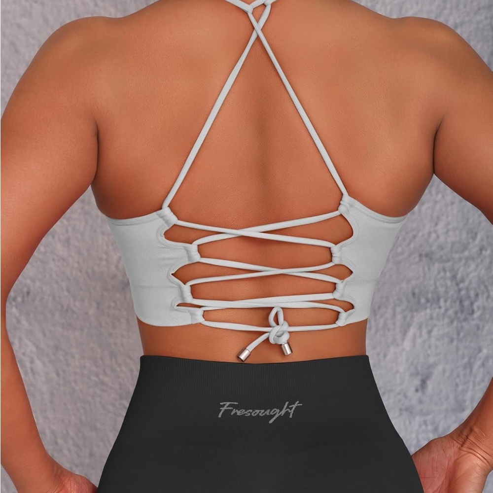 Fresought Women's Gray Sports Bra